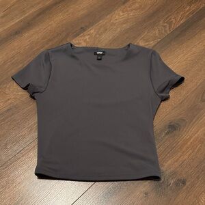 Express Body Contour Gray Tee XS Fitted Stretch Top Short Sleeve Minimalist